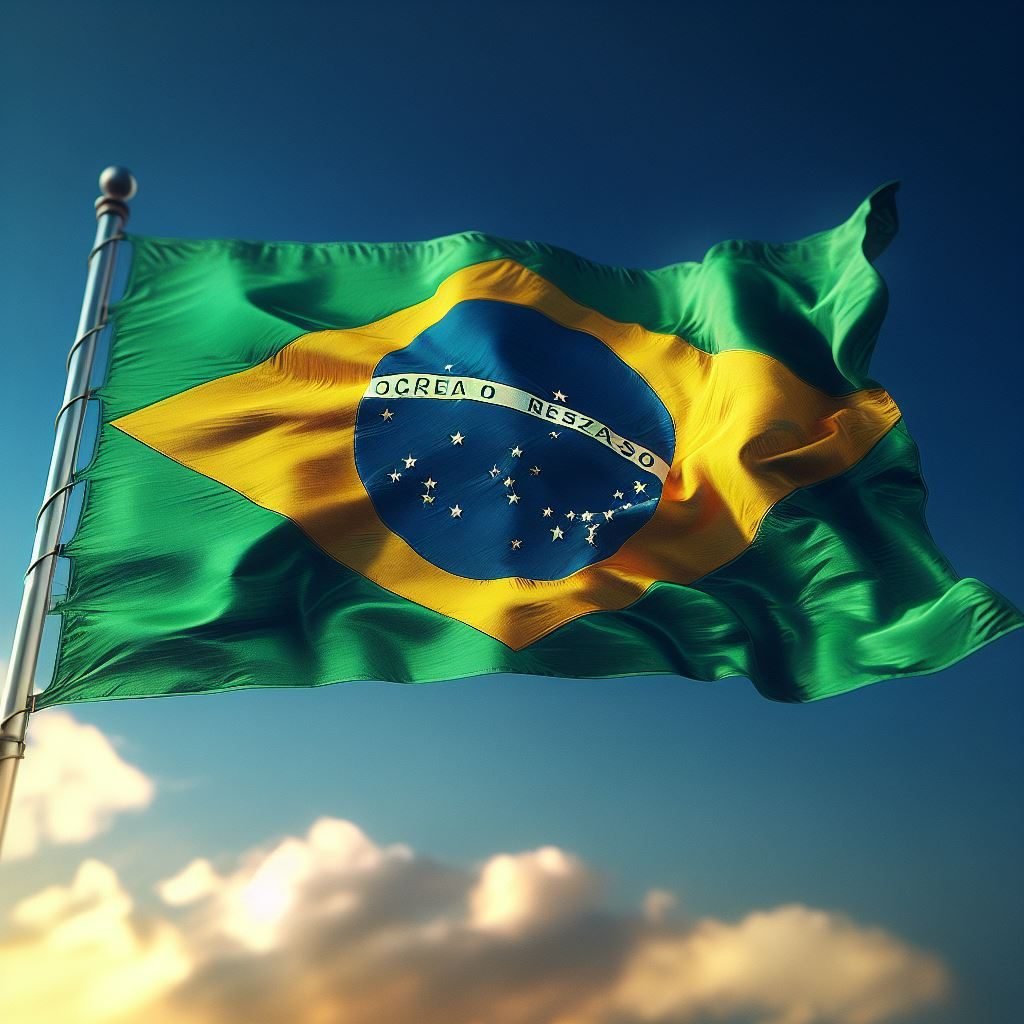 Belas e agradáveis imagens de IA da Bandeira Brasileira