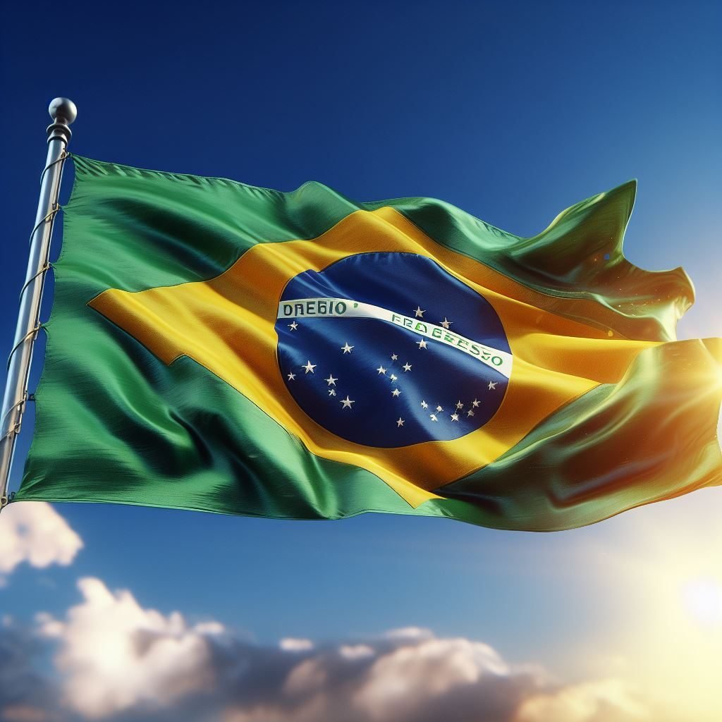 Belas e agradáveis imagens de IA da Bandeira Brasileira