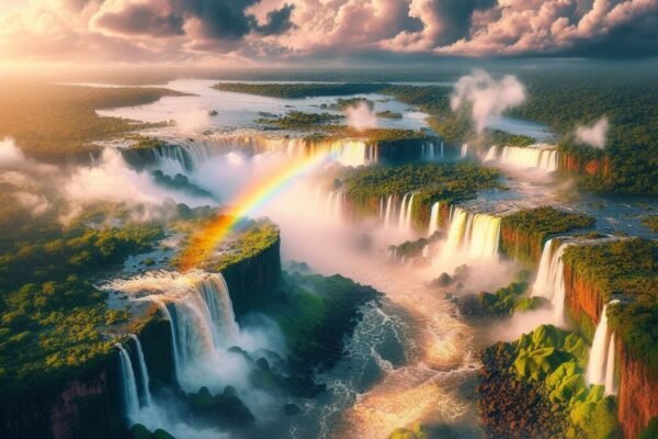 Arco-íris nas Cataratas do Iguaçu | Imagens de IA